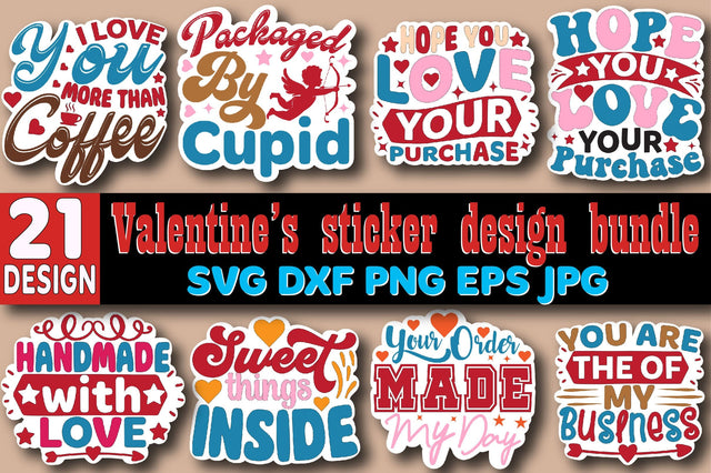 Valentine Day Sticker Svg Design Bundle SVG SVGArt 