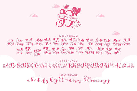 Valentine Delion Monogram Font Prasetya Letter 