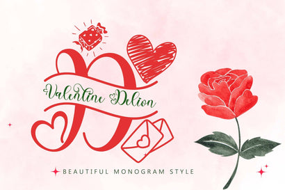 Valentine Delion Monogram Font Prasetya Letter 