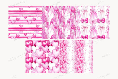 Valentine Digital Paper Collection | Pink Love Patterns Digital Pattern GlamArtZhanna 