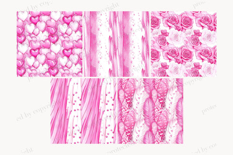 Valentine Digital Paper Collection | Pink Love Patterns Digital Pattern GlamArtZhanna 