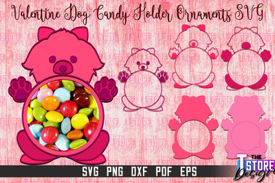 Valentine Dog Candy Holder Ornaments | Valentine’s Day Gift Idea | SVG File SVG The T Store Design 