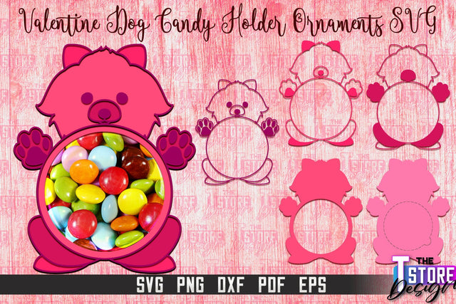 Valentine Dog Candy Holder Ornaments | Valentine’s Day Gift Idea | SVG File SVG The T Store Design 
