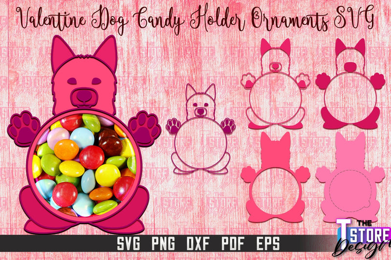 Valentine Dog Candy Holder Ornaments | Valentine’s Day Gift Idea | SVG File SVG The T Store Design 
