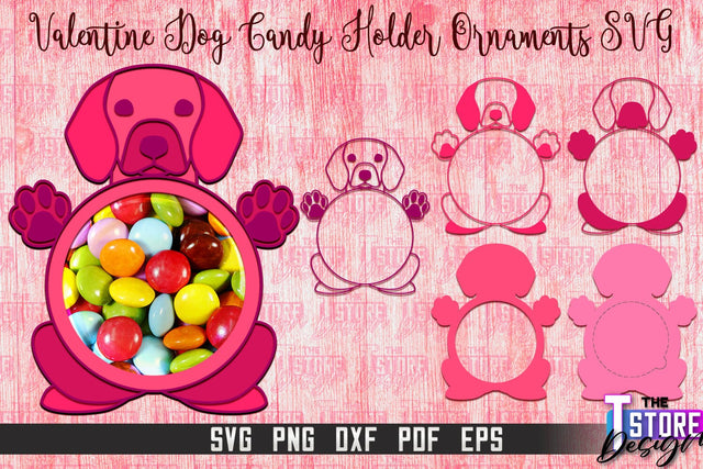 Valentine Dog Candy Holder Ornaments | Valentine’s Day Gift Idea | SVG File SVG The T Store Design 