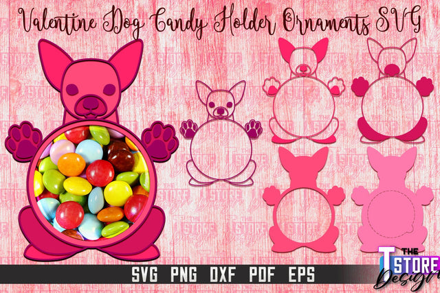 Valentine Dog Candy Holder Ornaments | Valentine’s Day Gift Idea | SVG File SVG The T Store Design 