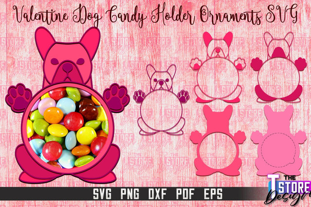 Valentine Dog Candy Holder Ornaments | Valentine’s Day Gift Idea | SVG File SVG The T Store Design 