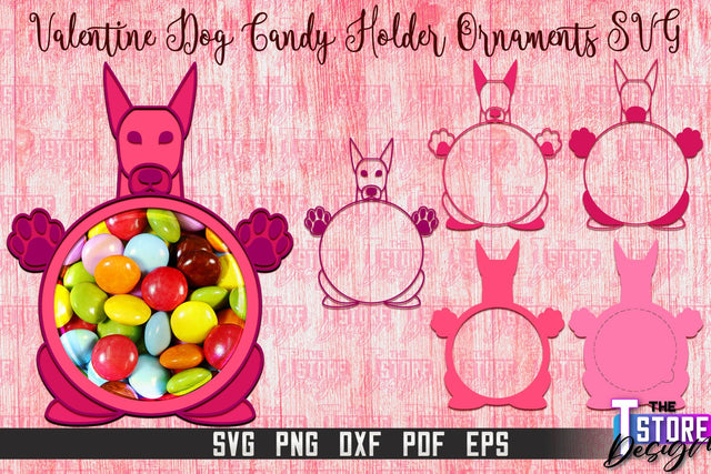 Valentine Dog Candy Holder Ornaments | Valentine’s Day Gift Idea | SVG File SVG The T Store Design 
