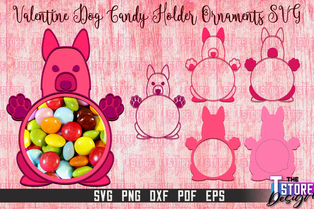 Valentine Dog Candy Holder Ornaments | Valentine’s Day Gift Idea | SVG File SVG The T Store Design 