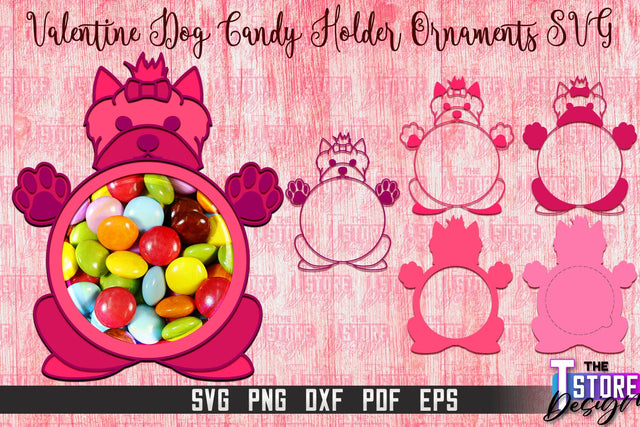 Valentine Dog Candy Holder Ornaments | Valentine’s Day Gift Idea | SVG File SVG The T Store Design 