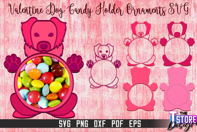 Valentine Dog Candy Holder Ornaments | Valentine’s Day Gift Idea | SVG File SVG The T Store Design 