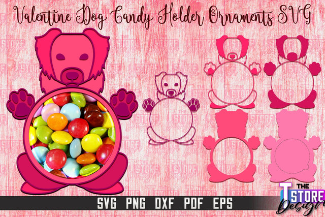 Valentine Dog Candy Holder Ornaments | Valentine’s Day Gift Idea | SVG File SVG The T Store Design 