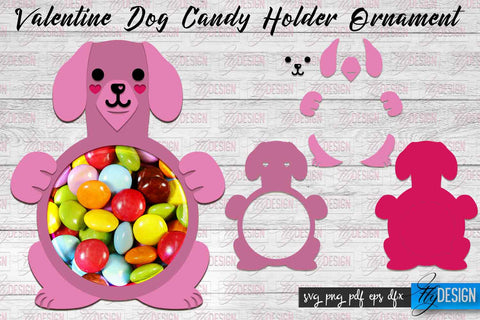 Valentine Dog Candy Holder Ornaments | Valentine’s Day SVG | SVG File SVG Fly Design 