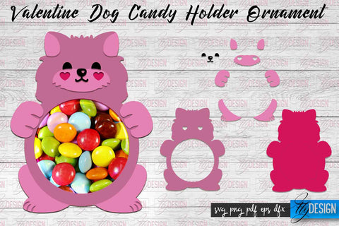 Valentine Dog Candy Holder Ornaments | Valentine’s Day SVG | SVG File SVG Fly Design 