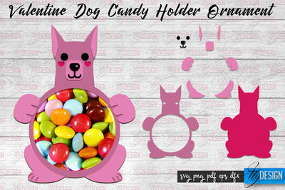 Valentine Dog Candy Holder Ornaments | Valentine’s Day SVG | SVG File SVG Fly Design 