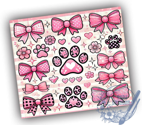 Valentine Dog Lover 20oz Tumbler, Coquette Tumbler, 20oz Dog Wrap, Pet Lover Gift, Valentine’s Day Tumbler, Cute Dog Design, Sublimation Tumbler Sublimation ToriDesigns 