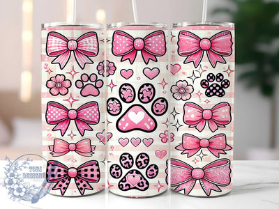 Valentine Dog Lover 20oz Tumbler, Coquette Tumbler, 20oz Dog Wrap, Pet Lover Gift, Valentine’s Day Tumbler, Cute Dog Design, Sublimation Tumbler Sublimation ToriDesigns 