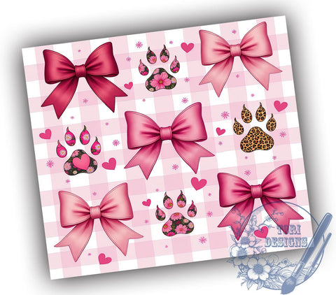 Valentine Dog Lover 20oz Tumbler, Coquette Tumbler, 20oz Dog Wrap, Pet Lover Gift, Valentine’s Day Tumbler, Cute Dog Design, Sublimation Tumbler Sublimation ToriDesigns 