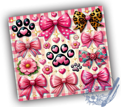 Valentine Dog Lover 20oz Tumbler, Coquette Tumbler, 20oz Dog Wrap, Pet Lover Gift, Valentine’s Day Tumbler, Cute Dog Design, Sublimation Tumbler Sublimation ToriDesigns 