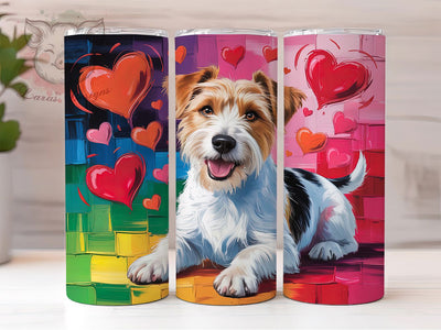 Valentine Dog Mom Tumbler, Dog Mom, Pet Lover, Romantic Style, Cute Design, 20Oz Tumbler, Sublimation Wrap Sublimation Lara' s Designs 
