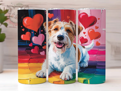 Valentine Dog Mom Tumbler, Dog Mom, Pet Lover, Romantic Style, Cute Design, 20Oz Tumbler, Sublimation Wrap Sublimation Lara' s Designs 