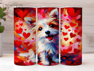 Valentine Dog Mom Tumbler, Dog Mom, Pet Lover, Romantic Style, Cute Design, 20Oz Tumbler, Sublimation Wrap Sublimation Lara' s Designs 