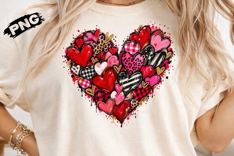 Valentine Doodle Heart Sublimation PNG SVG DesignDestine 