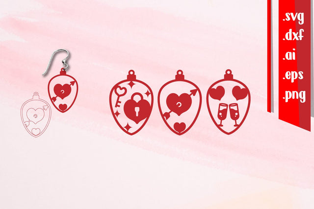 Valentine Earrings | Love Earrings SVG zafrans studio 