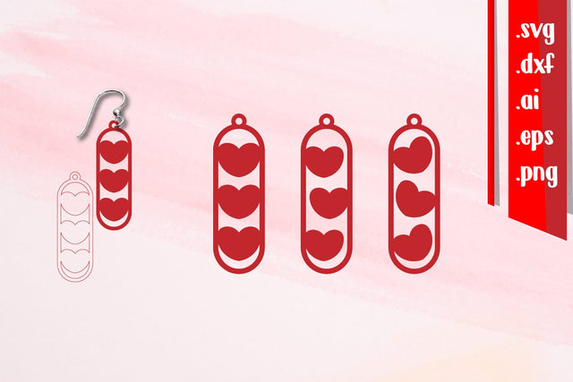 Valentine Earrings | Love Earrings SVG zafrans studio 