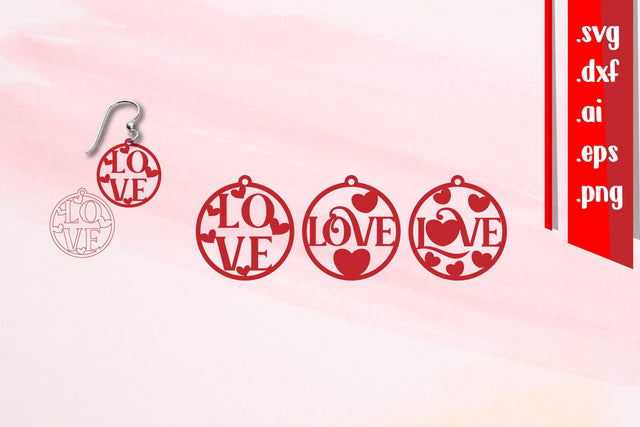 Valentine Earrings | Love Earrings SVG zafrans studio 