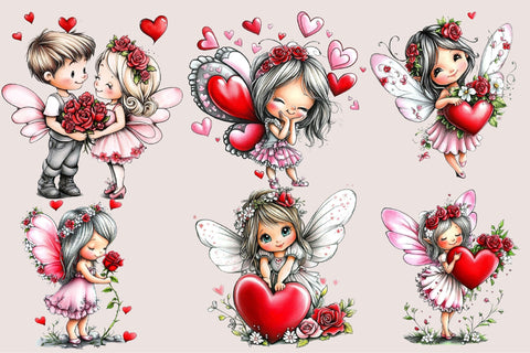 Valentine Fairy Clipart PNG Sublimation SVGArt 
