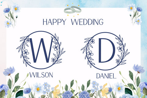 Valentine Flower Monogram Font AEN Creative Store 