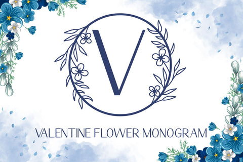 Valentine Flower Monogram Font AEN Creative Store 