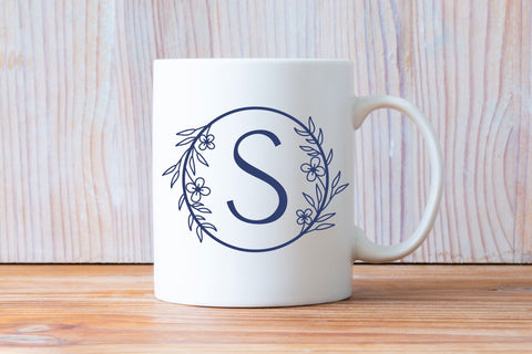 Valentine Flower Monogram Font AEN Creative Store 