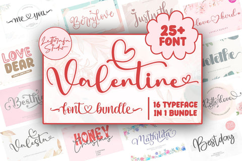 VALENTINE FONT BUNDLE Font Afandi Studio 