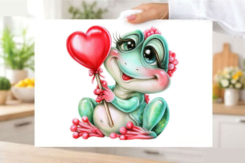 Valentine Frog Clipart PNG Bundle Sublimation SVGArt 