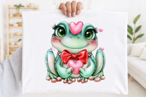 Valentine Frog Clipart PNG Bundle Sublimation SVGArt 