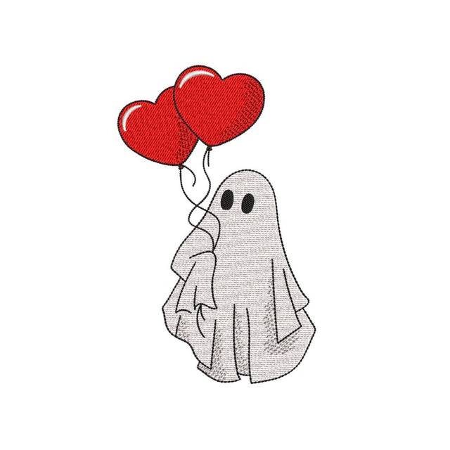 Valentine Ghost Embroidery Design, 3 sizes, Instant Download Embroidery/Applique DESIGNS Nino Nadaraia 