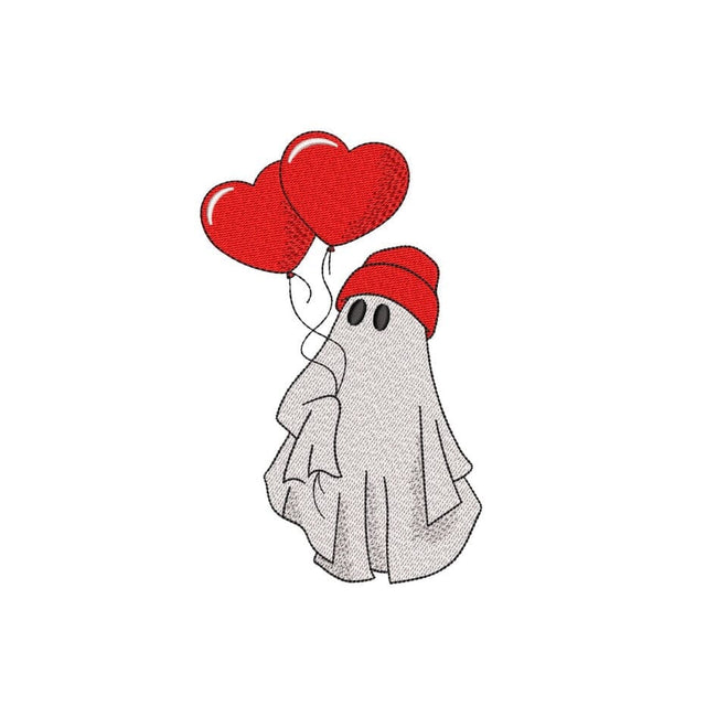 Valentine Ghost Embroidery Design, 3 sizes, Instant Download Embroidery/Applique DESIGNS Nino Nadaraia 