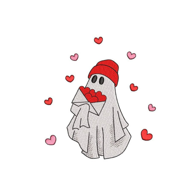 Valentine Ghost Embroidery Design, 3 sizes, Instant Download Embroidery/Applique DESIGNS Nino Nadaraia 