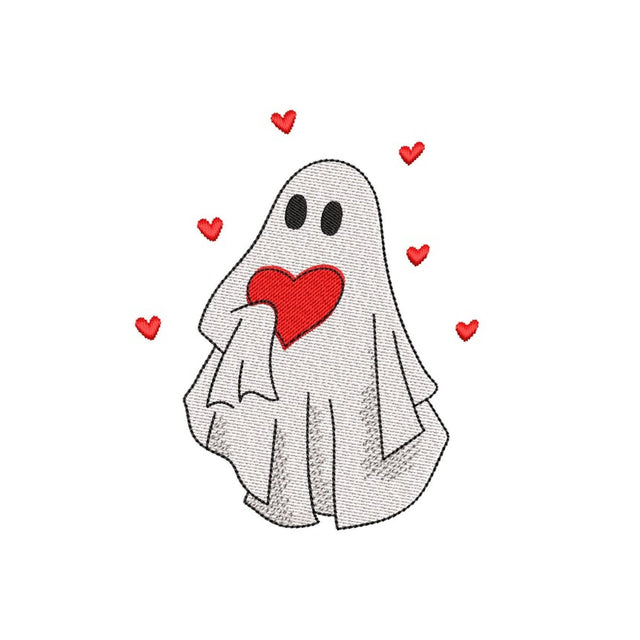 Valentine Ghost Embroidery Design, 3 sizes, Instant Download Embroidery/Applique DESIGNS Nino Nadaraia 