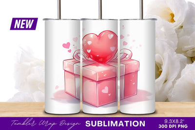 Valentine gift box heart tumbler png Sublimation Regulrcrative 