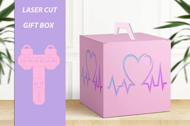 Valentine gift box with hearts svg, Favor box laser cut 3D Paper AnastasiyaArtDesign 