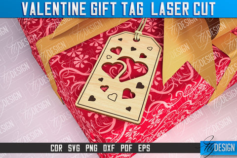 Valentine Gift Tag Laser Cut Design | Valentine Day Design | Gift Tag Design SVG Fly Design 