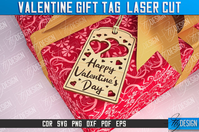 Valentine Gift Tag Laser Cut Design | Valentine Day Design | Gift Tag Design SVG Fly Design 
