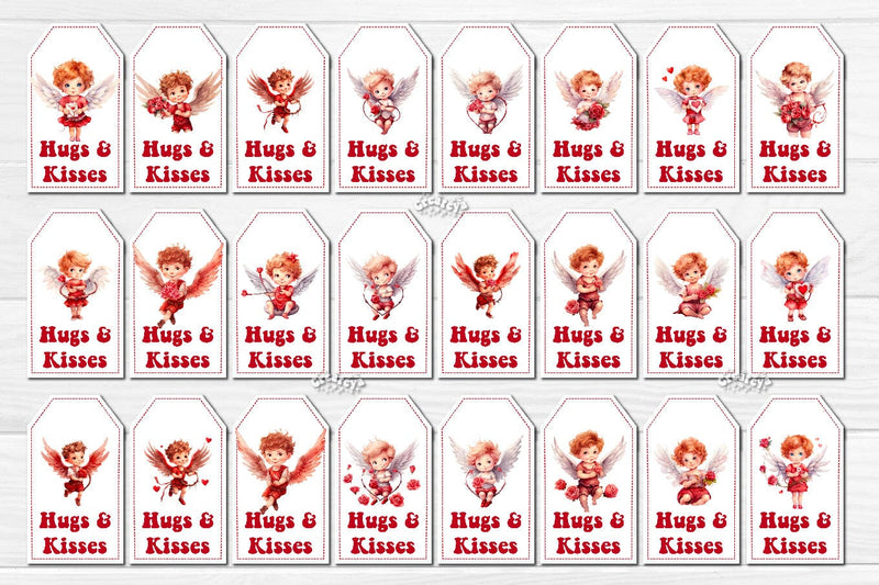 Valentine gift tag printable template Bundle Baby Angels tag Love ...