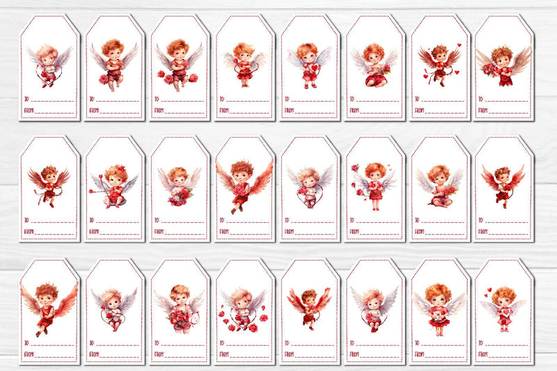 Valentine gift tag printable template Bundle Baby Angels tag Love ...