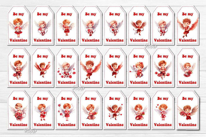 Valentine gift tag printable template Bundle Baby Angels tag Love ...