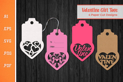 Valentine Gift Tags - Paper Cut SVG 1 SVG Slim Studio 