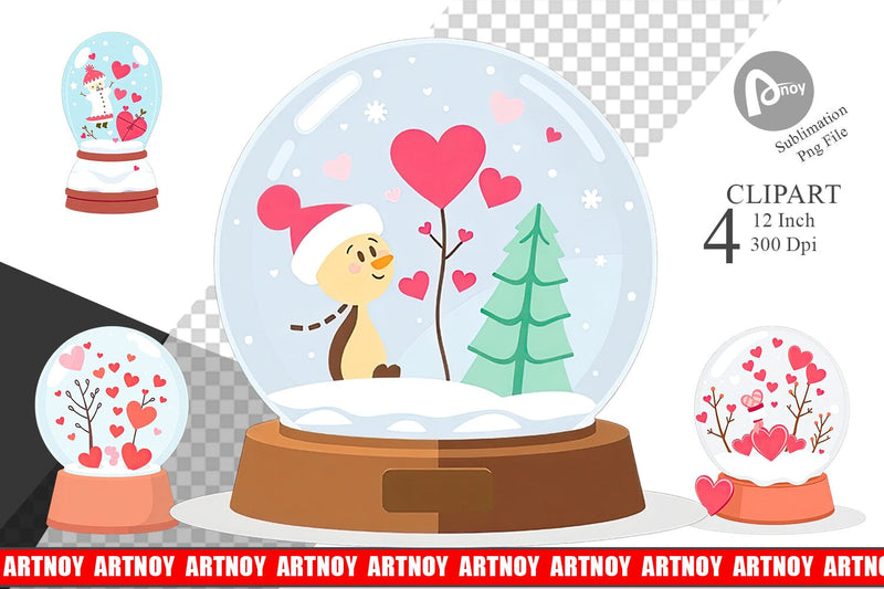 Valentine Globe Clipart Sublimation artnoy 